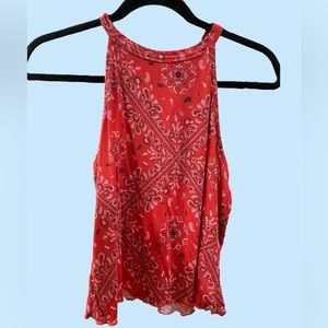 Mudd Kids Girls Size L Red Paisley Halter Tank Top